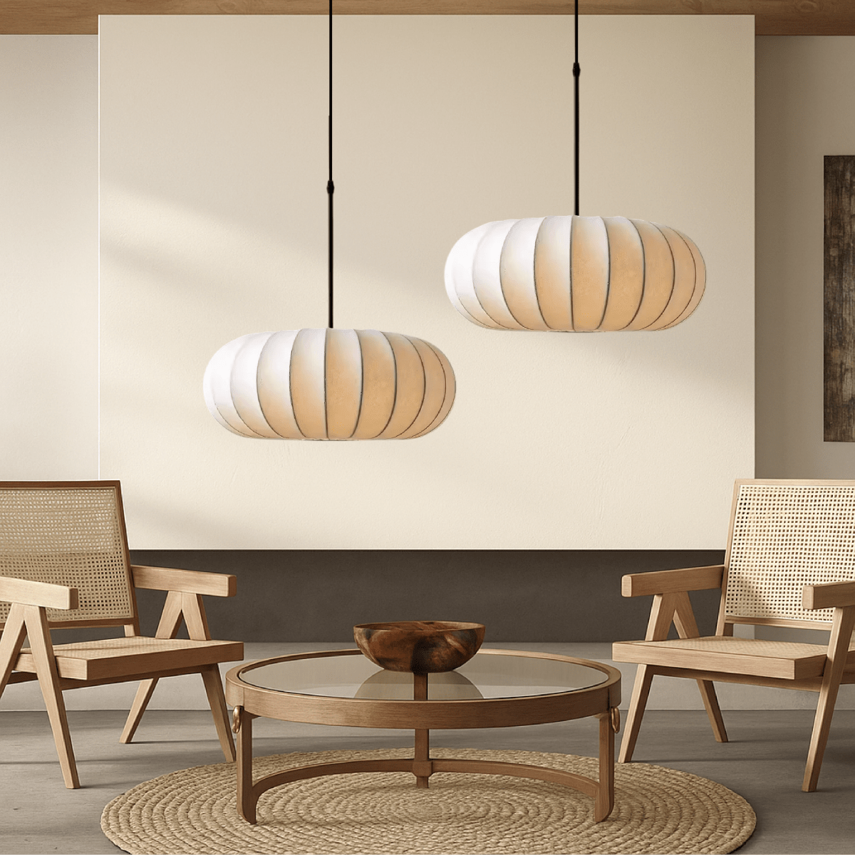 Rund loftlampe med stofskærm, 12-tommer diameter | Rosalyssa