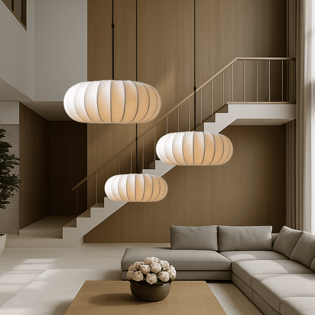Rund loftlampe med stofskærm, 12-tommer diameter | Rosalyssa