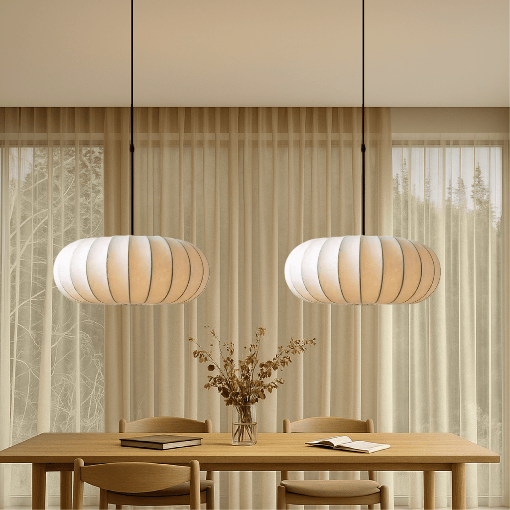 Rund loftlampe med stofskærm, 12-tommer diameter | Rosalyssa