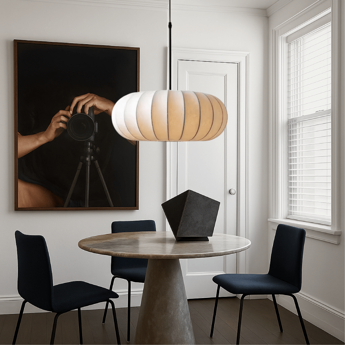 Rund loftlampe med stofskærm, 12-tommer diameter | Rosalyssa