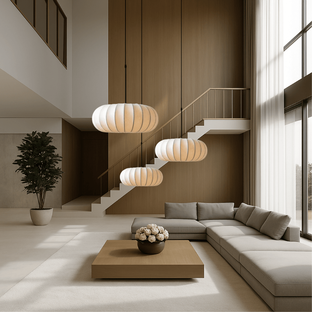 Rund loftlampe med stofskærm, 12-tommer diameter | Rosalyssa