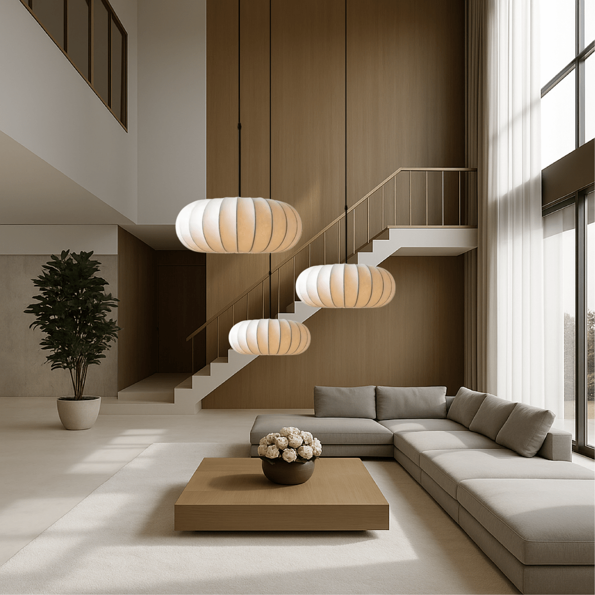 Rund loftlampe med stofskærm, 12-tommer diameter | Rosalyssa
