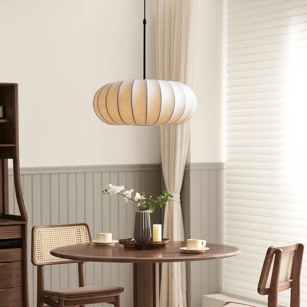 Rund loftlampe med stofskærm, 12-tommer diameter | Rosalyssa