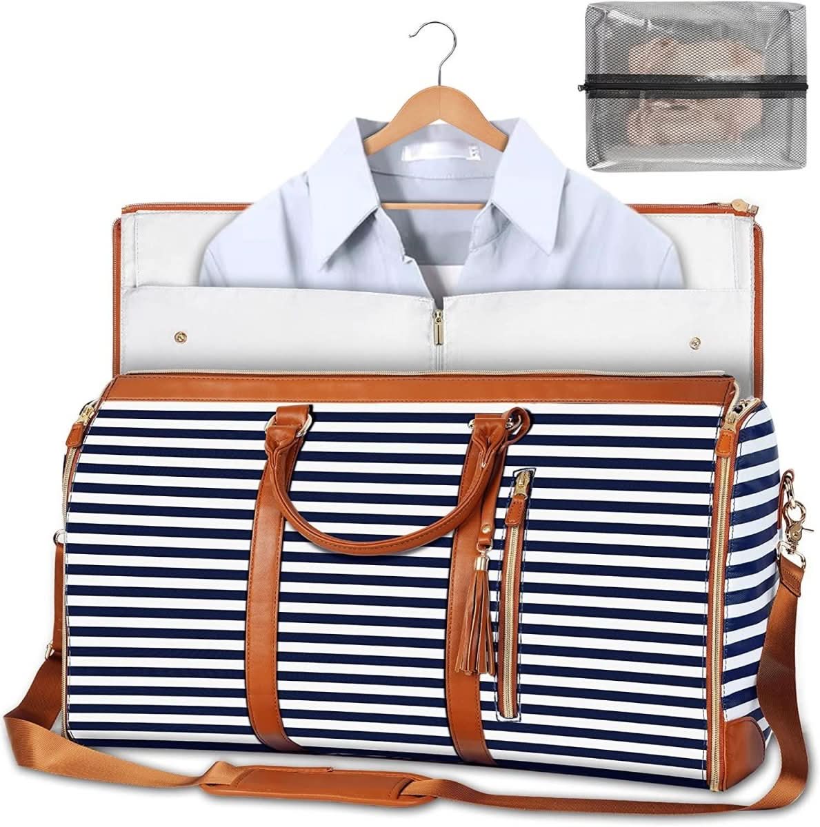 Sac de voyage NovaCarry pliable en cuir PU pour vêtements, résistant aux plis et élégant