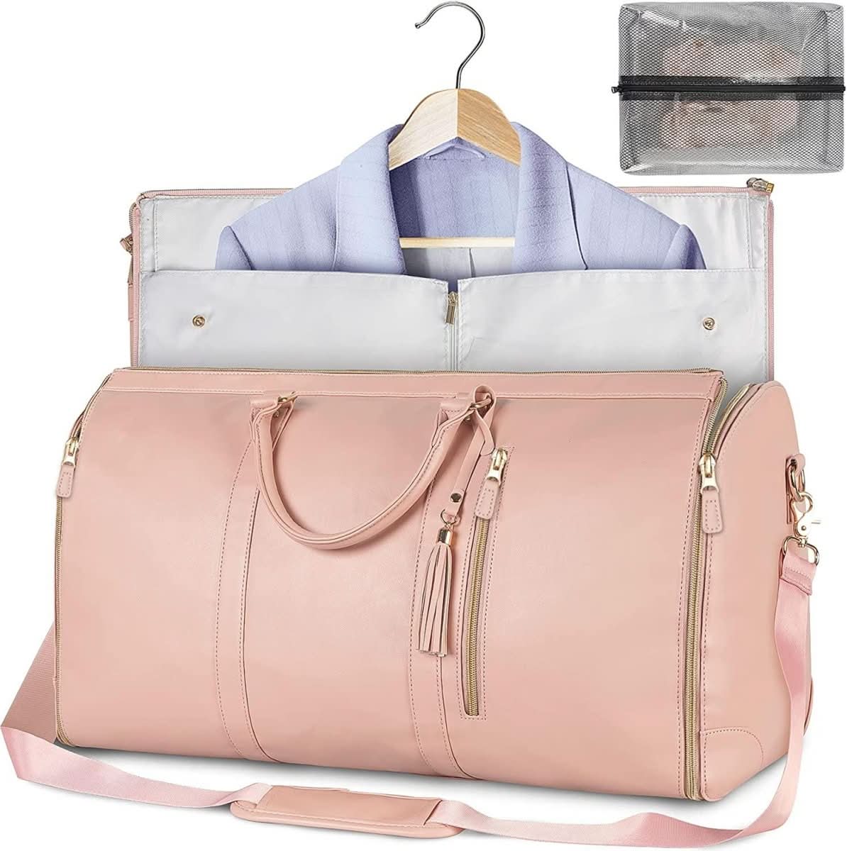 Sac de voyage NovaCarry pliable en cuir PU pour vêtements, résistant aux plis et élégant