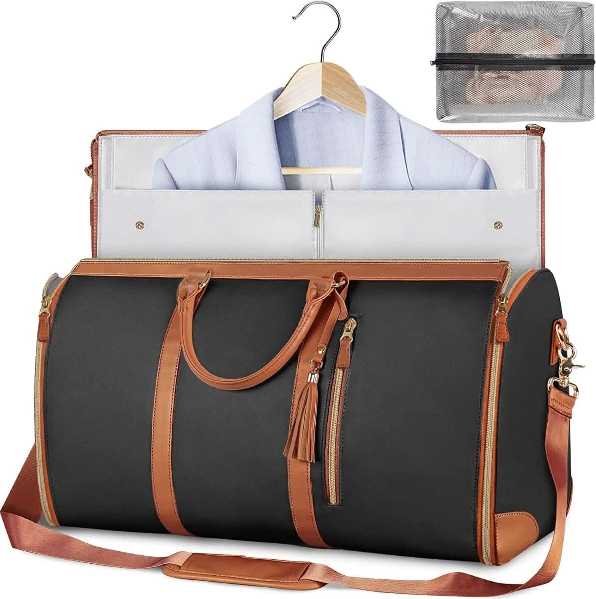Sac de voyage NovaCarry pliable en cuir PU pour vêtements, résistant aux plis et élégant
