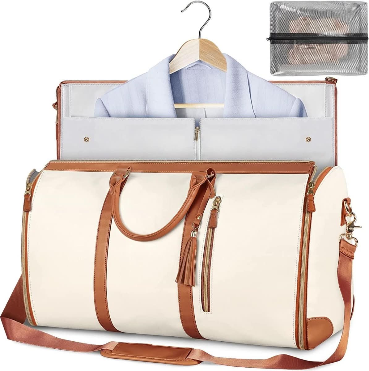 Sac de voyage NovaCarry pliable en cuir PU pour vêtements, résistant aux plis et élégant