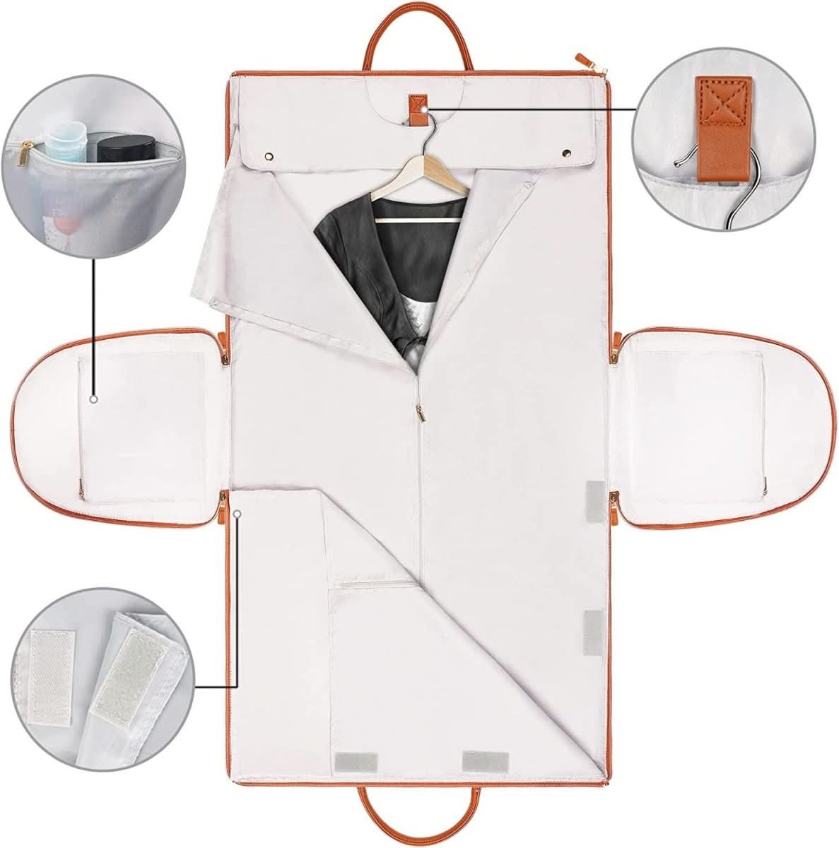Sac de voyage NovaCarry pliable en cuir PU pour vêtements, résistant aux plis et élégant
