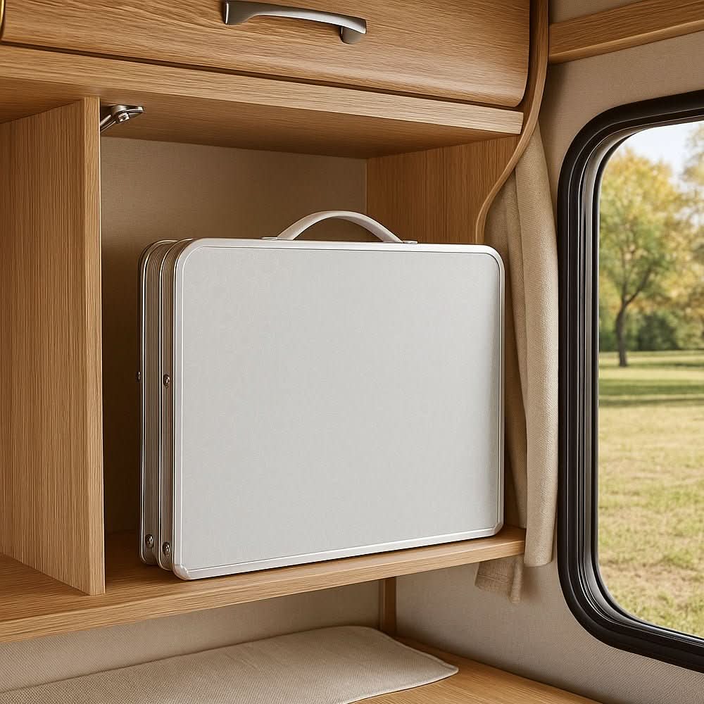 SummitFold Outdoor Table With Aluminium Frame And Suitcase Design