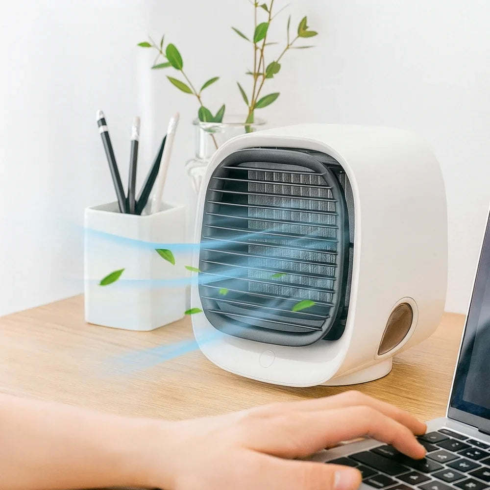 Compacte bureau USB luchtkoeler en luchtbevochtiger voor kleine kamers