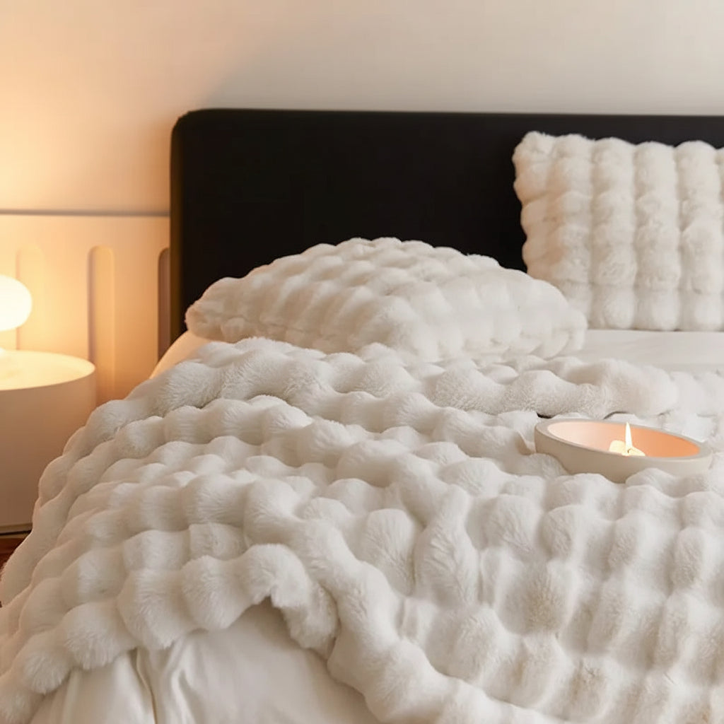 Manta de Pelo Falso Macia e Aconchegante para Sofá e Cama