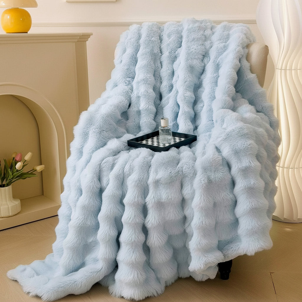 Manta de Pelo Falso Macia e Aconchegante para Sofá e Cama