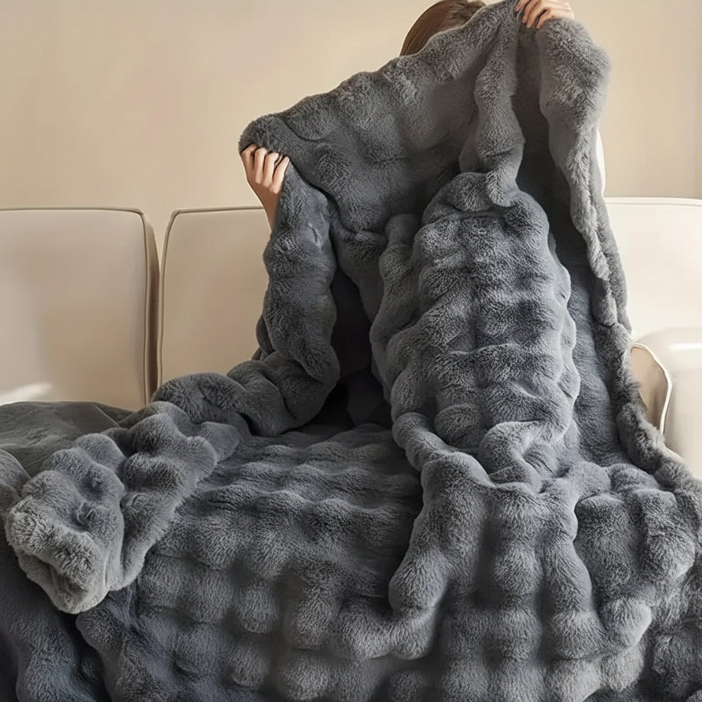Manta de Pelo Falso Macia e Aconchegante para Sofá e Cama