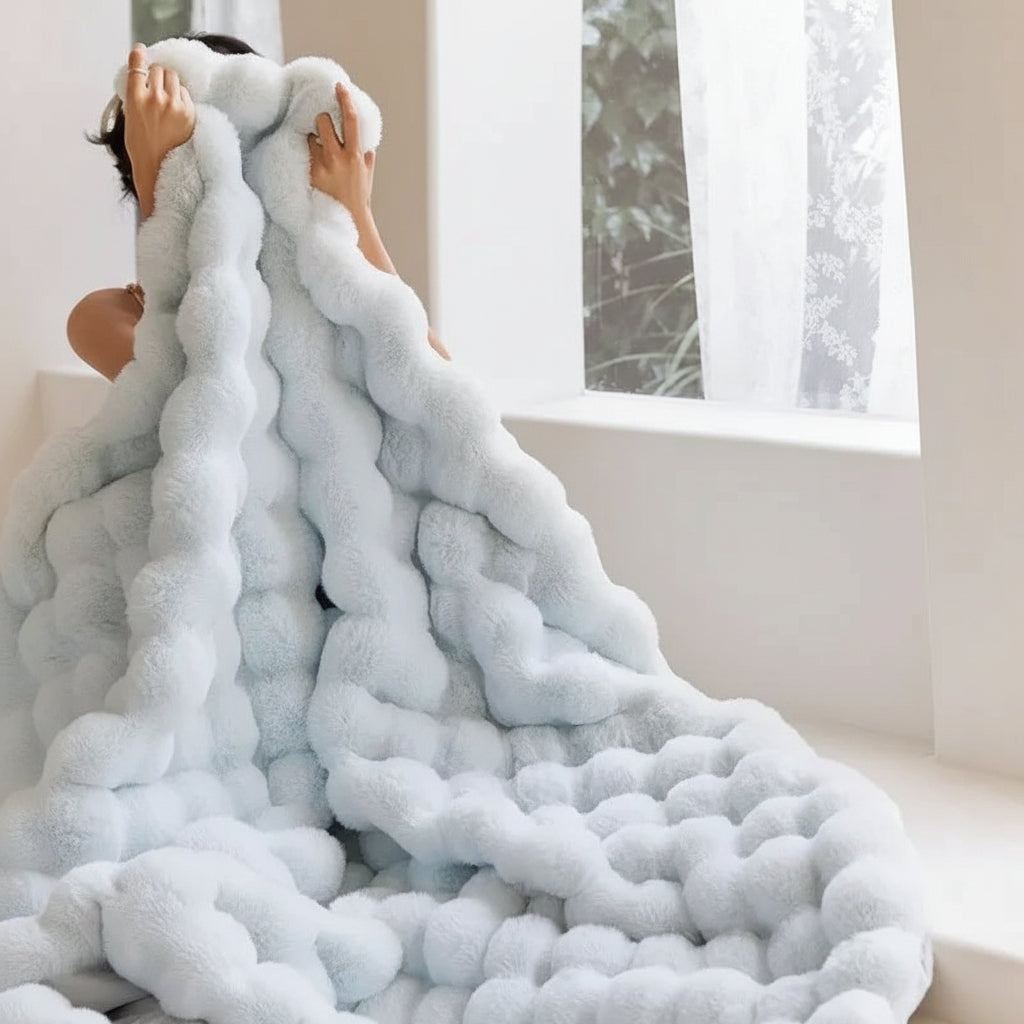Manta de Pelo Falso Macia e Aconchegante para Sofá e Cama