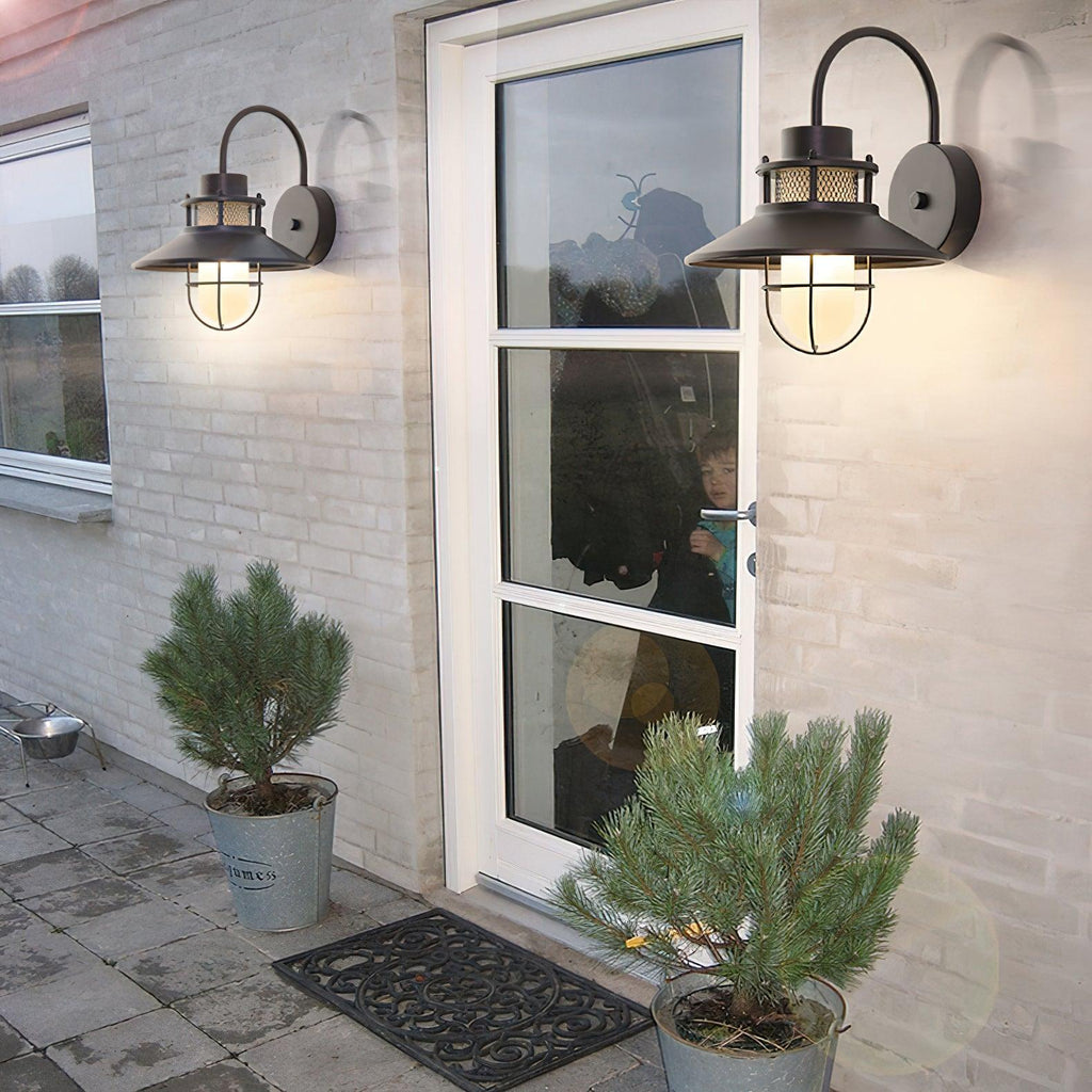 Felix Industrial Outdoor Wall Lantern Waterproof Exterior Light Fixture