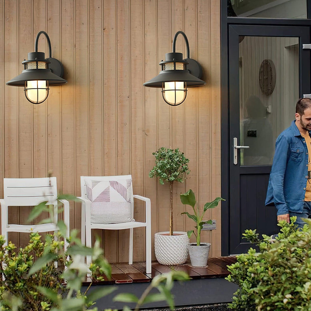 Felix Industrial Outdoor Wall Lantern Waterproof Exterior Light Fixture
