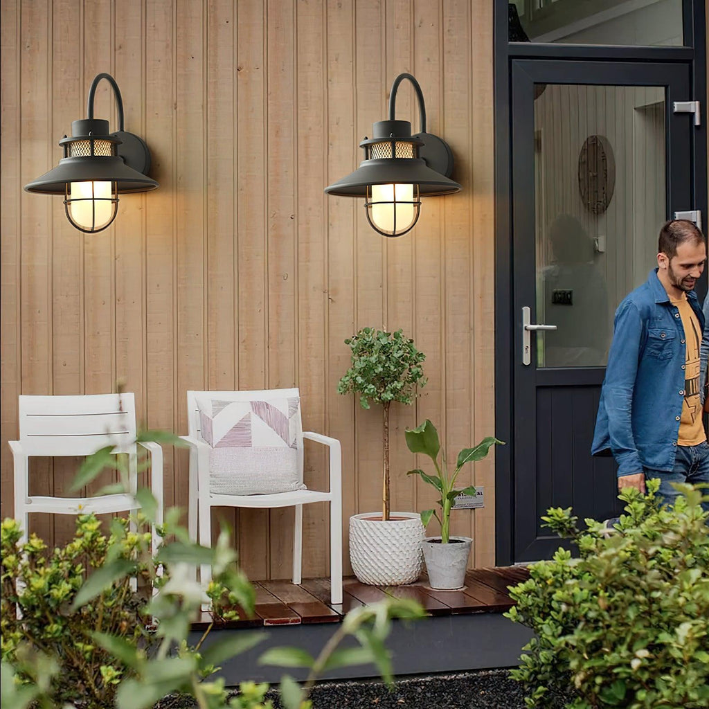 Felix Industrial Outdoor Wall Lantern Waterproof Exterior Light Fixture