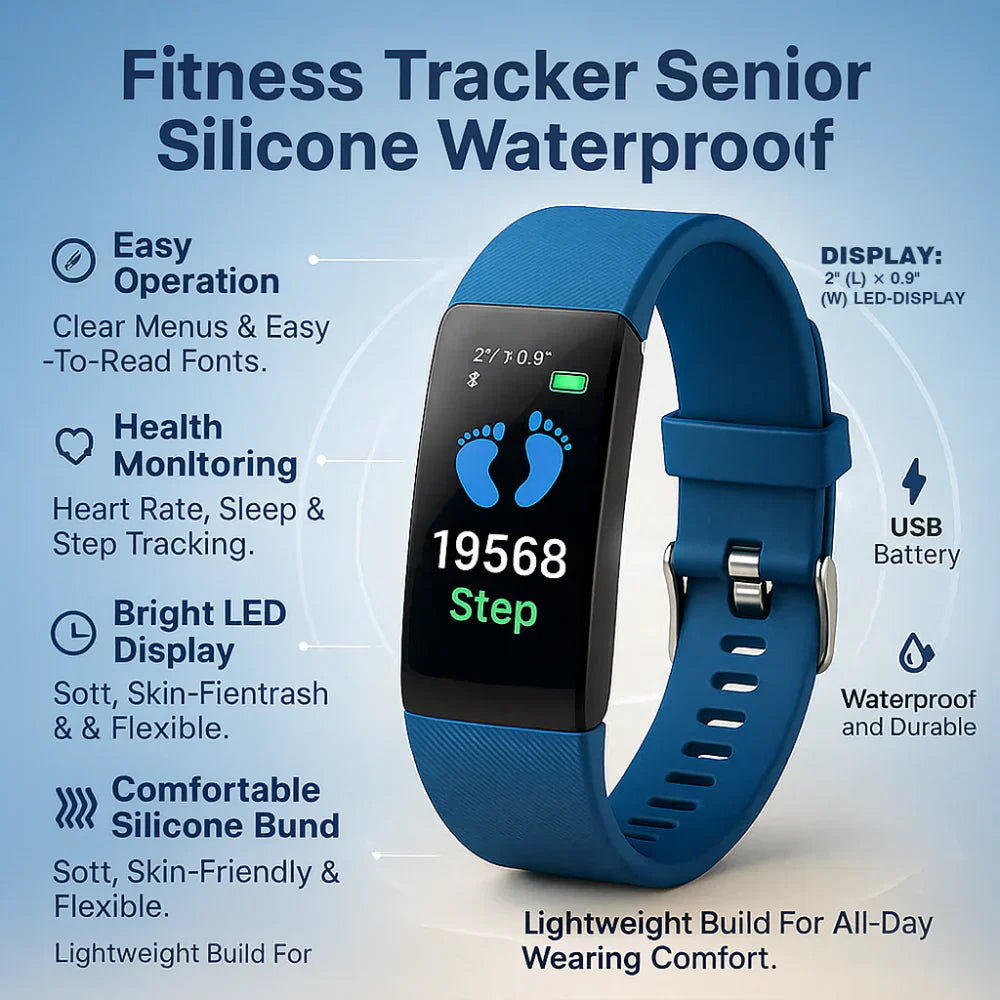 Fitness hodinky pro seniory s LED displejem a měřením srdečního tepu