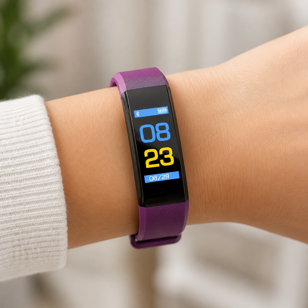 Reloj inteligente con monitor de frecuencia cardíaca y contador de pasos para actividad diaria