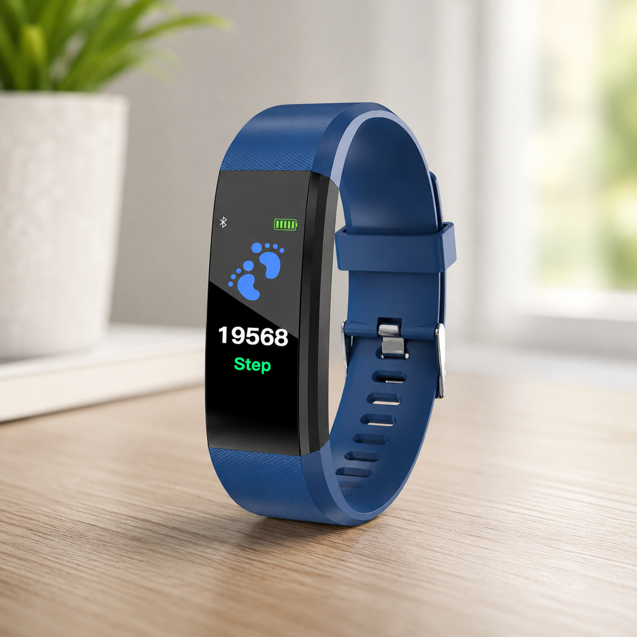 Reloj inteligente con monitor de frecuencia cardíaca y contador de pasos para actividad diaria