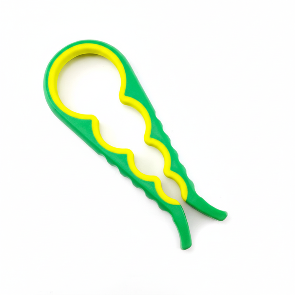 Allt-i-ett burk- och flasköppnare med gummigrepphandtag