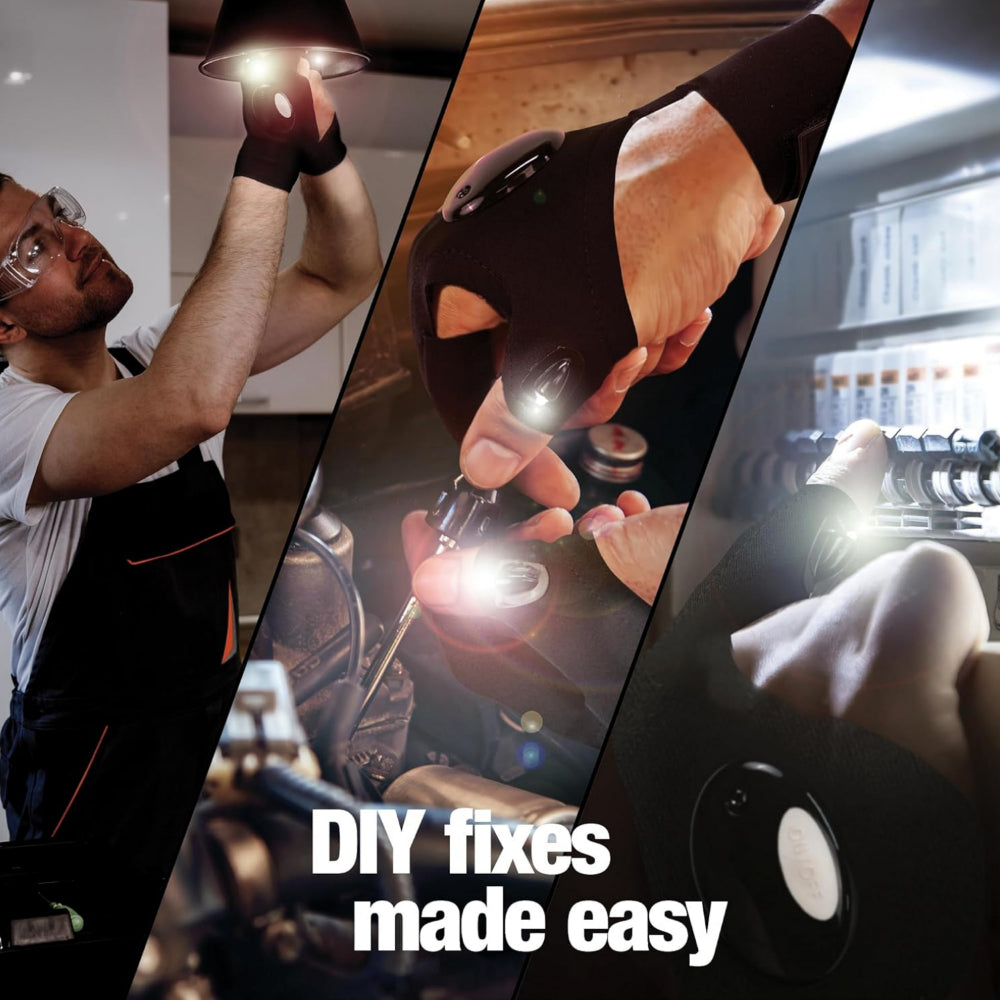 Flashlight Gloves With LED Finger Lights For Outdoor Work