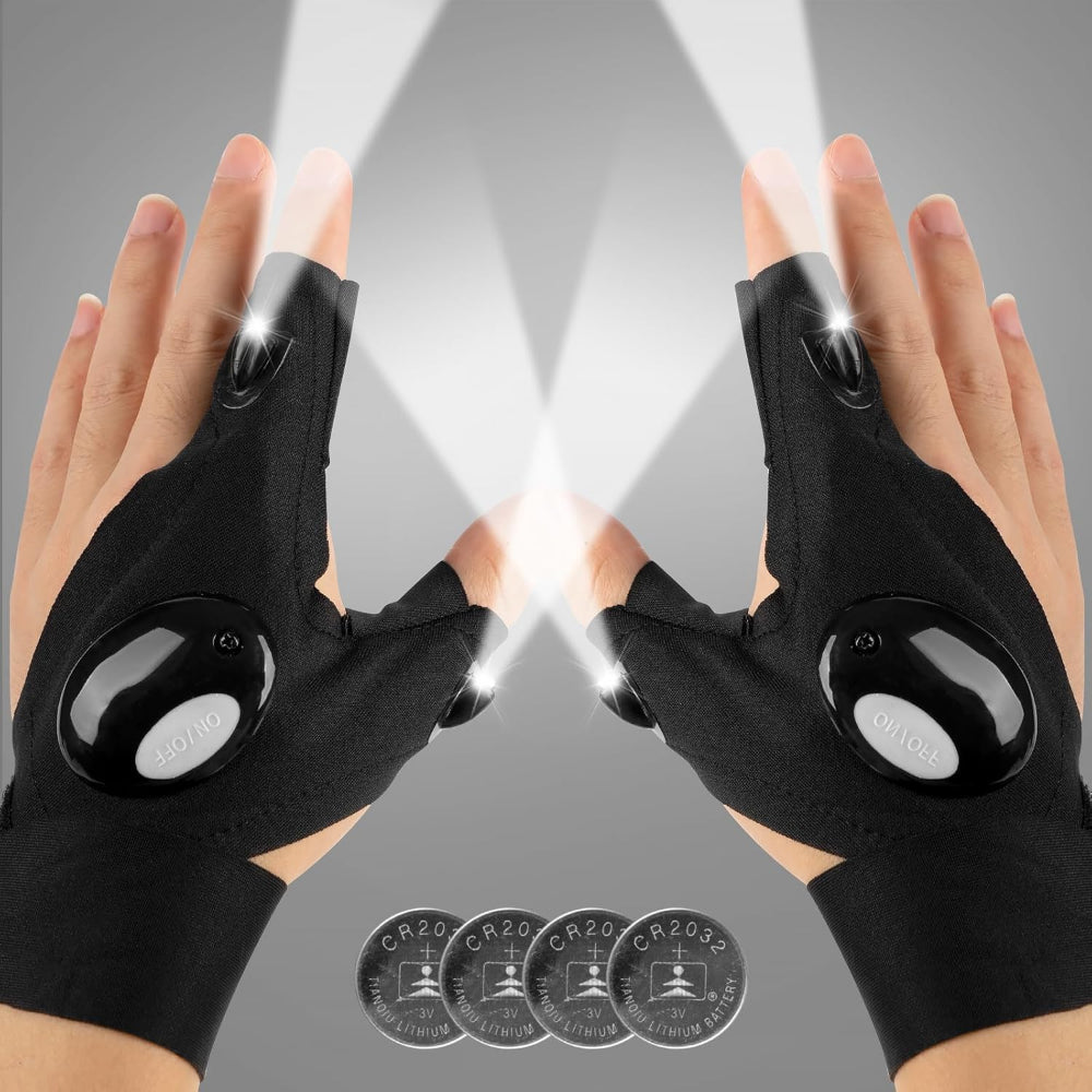 Flashlight Gloves With LED Finger Lights For Outdoor Work