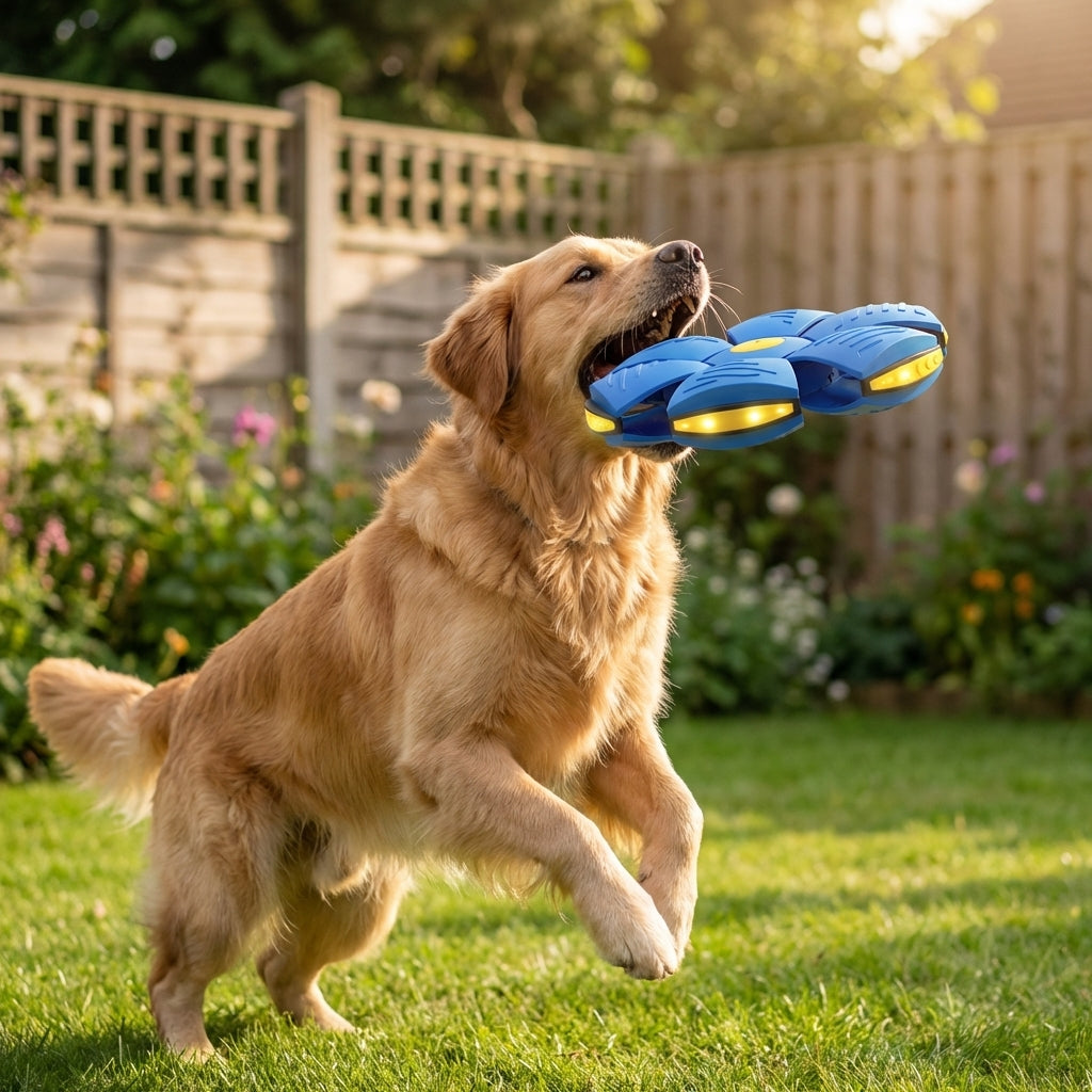 Jouet Frisbee pliable plat en balle pour chien avec lumières LED | Rosalyssa