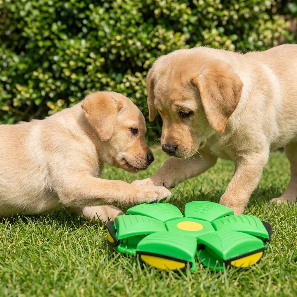 Jouet Frisbee pliable plat en balle pour chien avec lumières LED | Rosalyssa