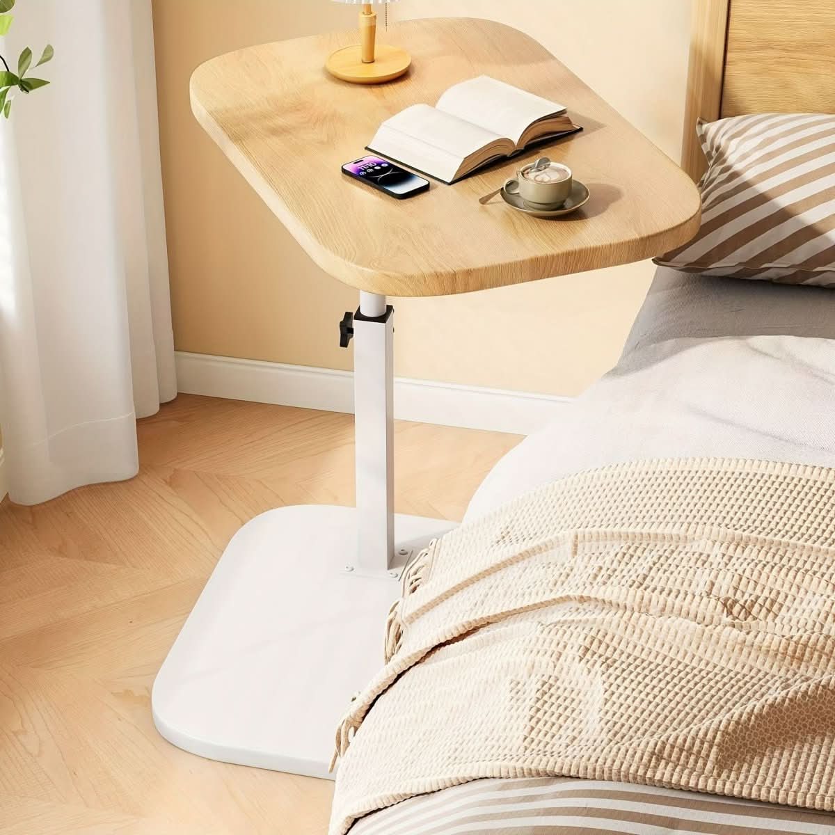 NookWay Adjustable Side Table for Sofa and Bed Use