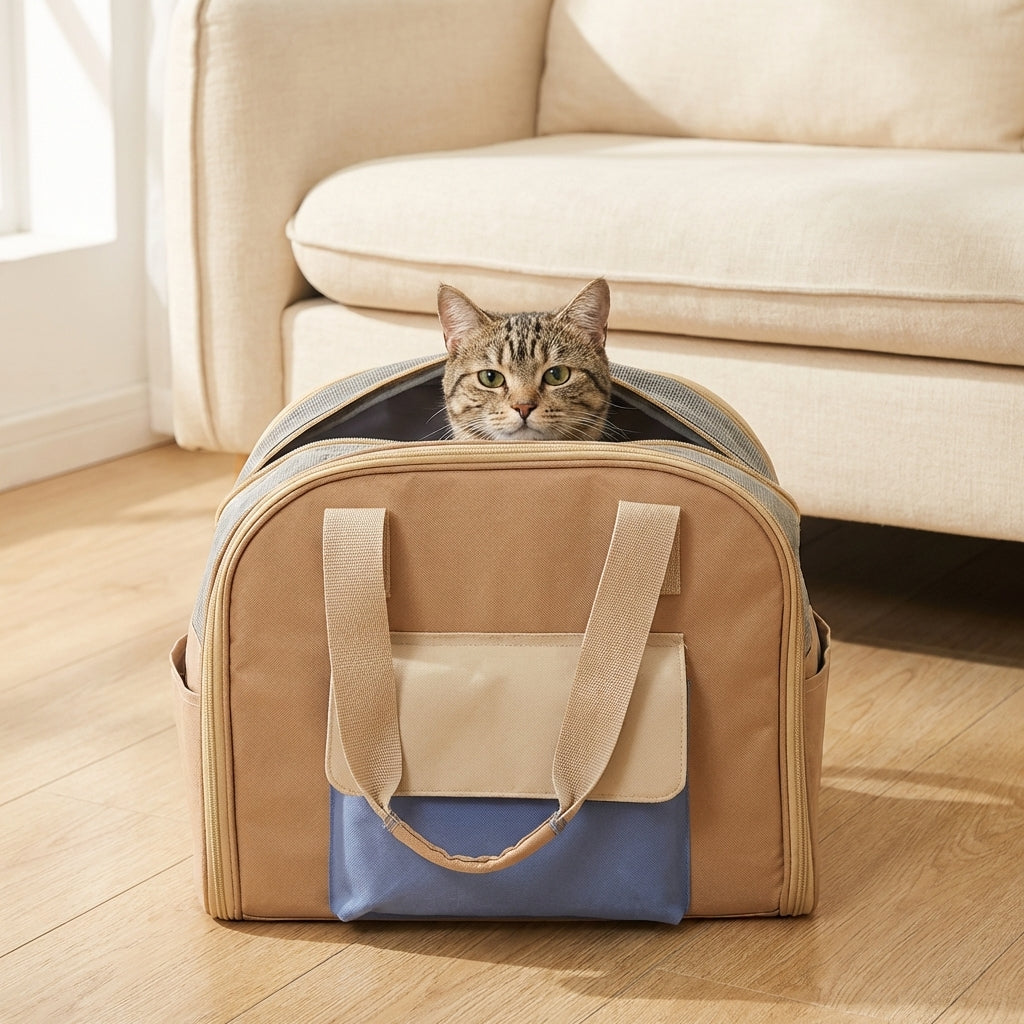Foldable Pet Carrier Bag With Expandable Tent Nylon Up To 4 Kg | Rosalyssa