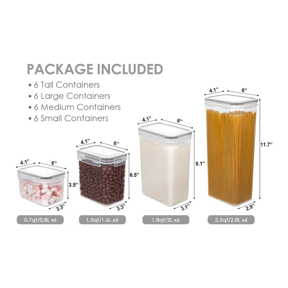 Sada vzduchotěsných stohovatelných nádob na potraviny pro organizaci kuchyně