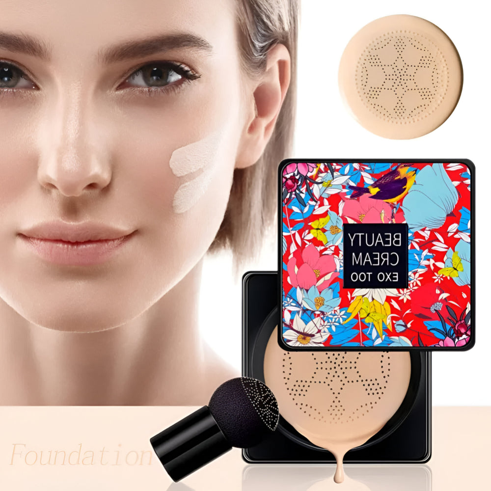Foundation Cream Compact With Sponge Applicator For Smooth Coverage