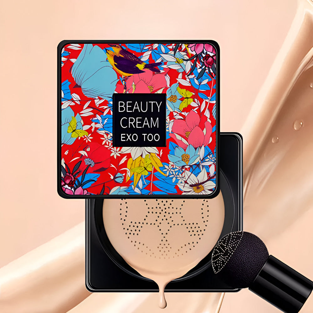 Foundation Cream Compact With Sponge Applicator For Smooth Coverage