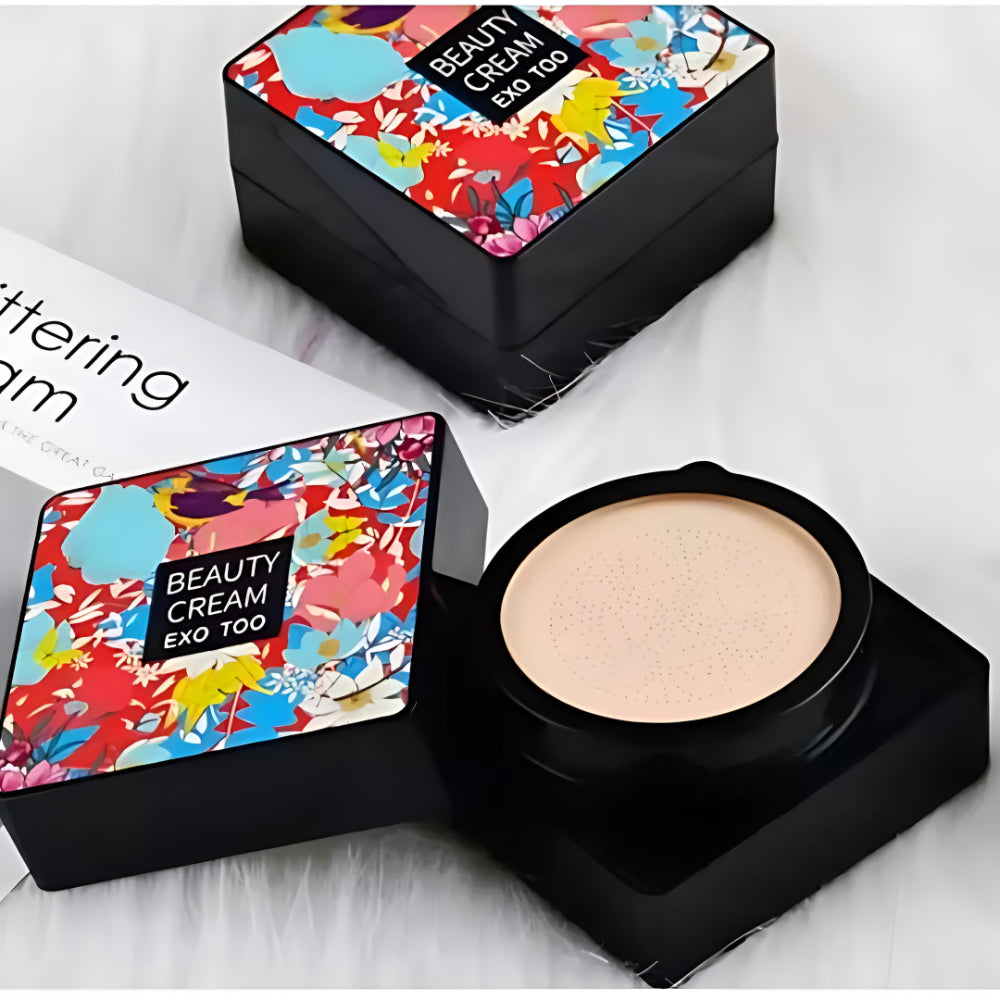 Foundation Cream Compact With Sponge Applicator For Smooth Coverage