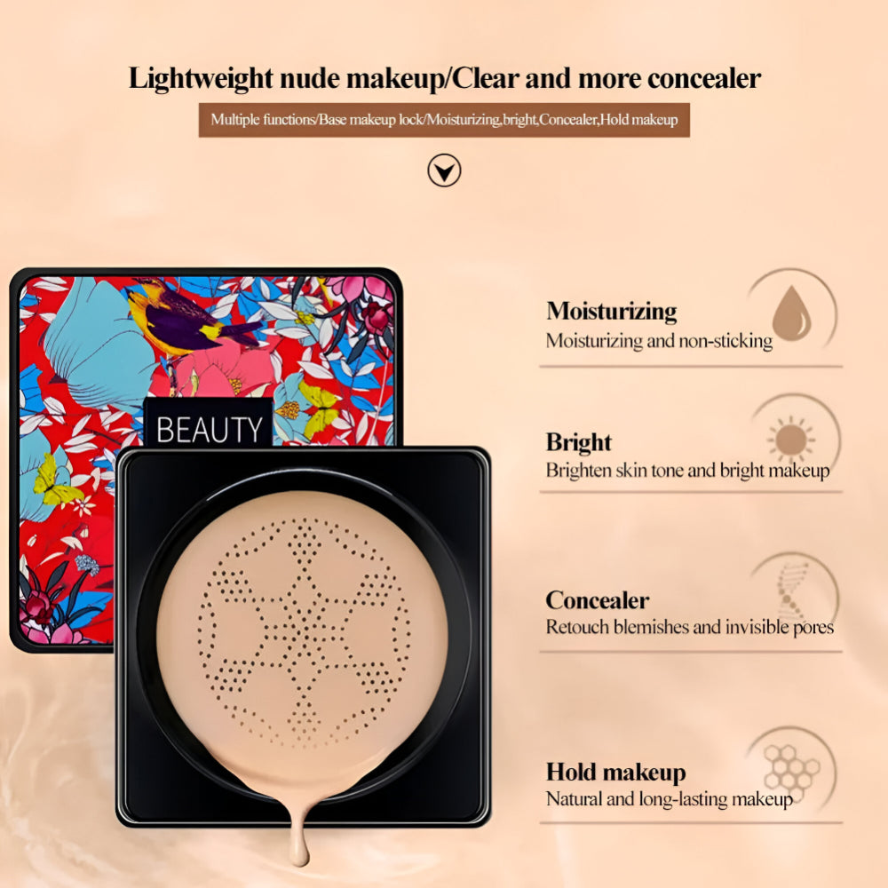 Foundation Cream Compact With Sponge Applicator For Smooth Coverage