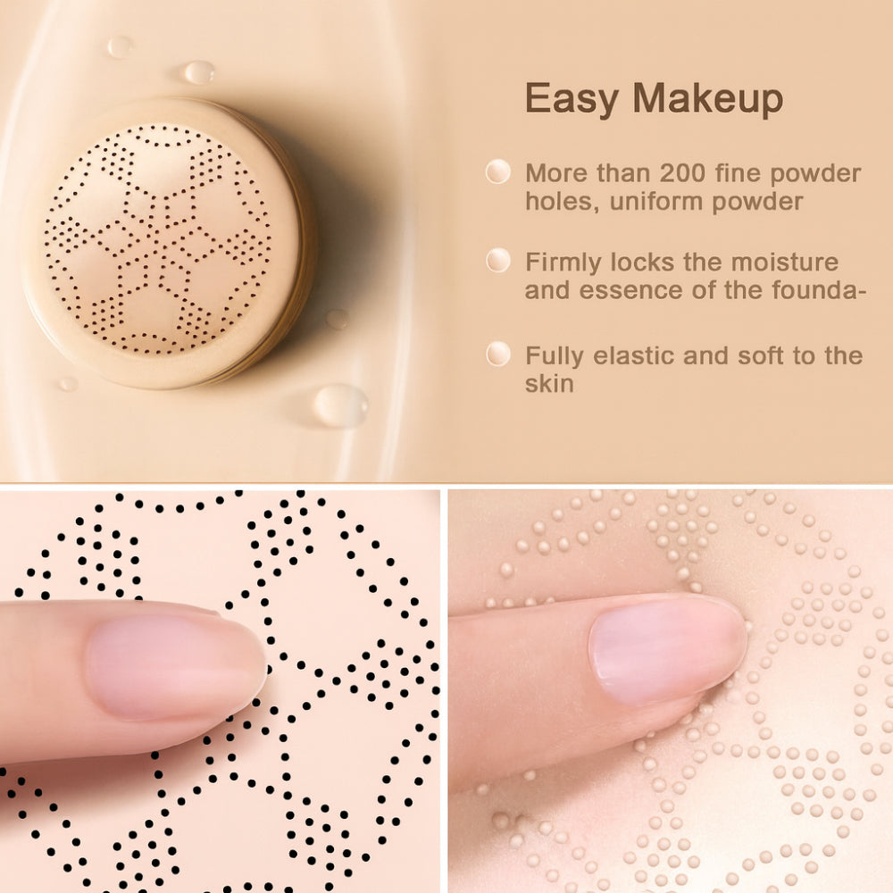 Kompaktní pudrový make-up s vestavěným aplikátorem pro přirozené krytí