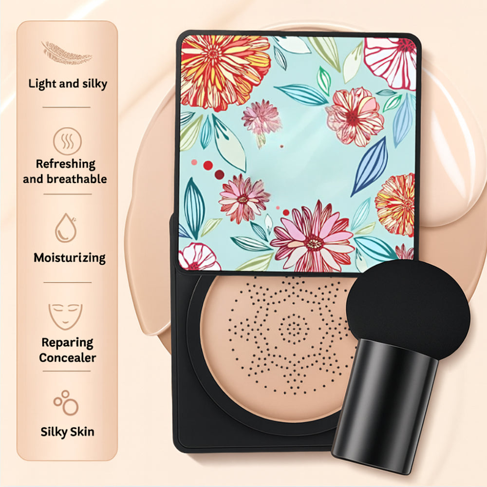 Kompaktní pudrový make-up s vestavěným aplikátorem pro přirozené krytí