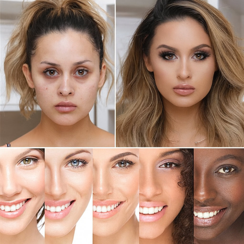 Kompaktní pudrový make-up s vestavěným aplikátorem pro přirozené krytí