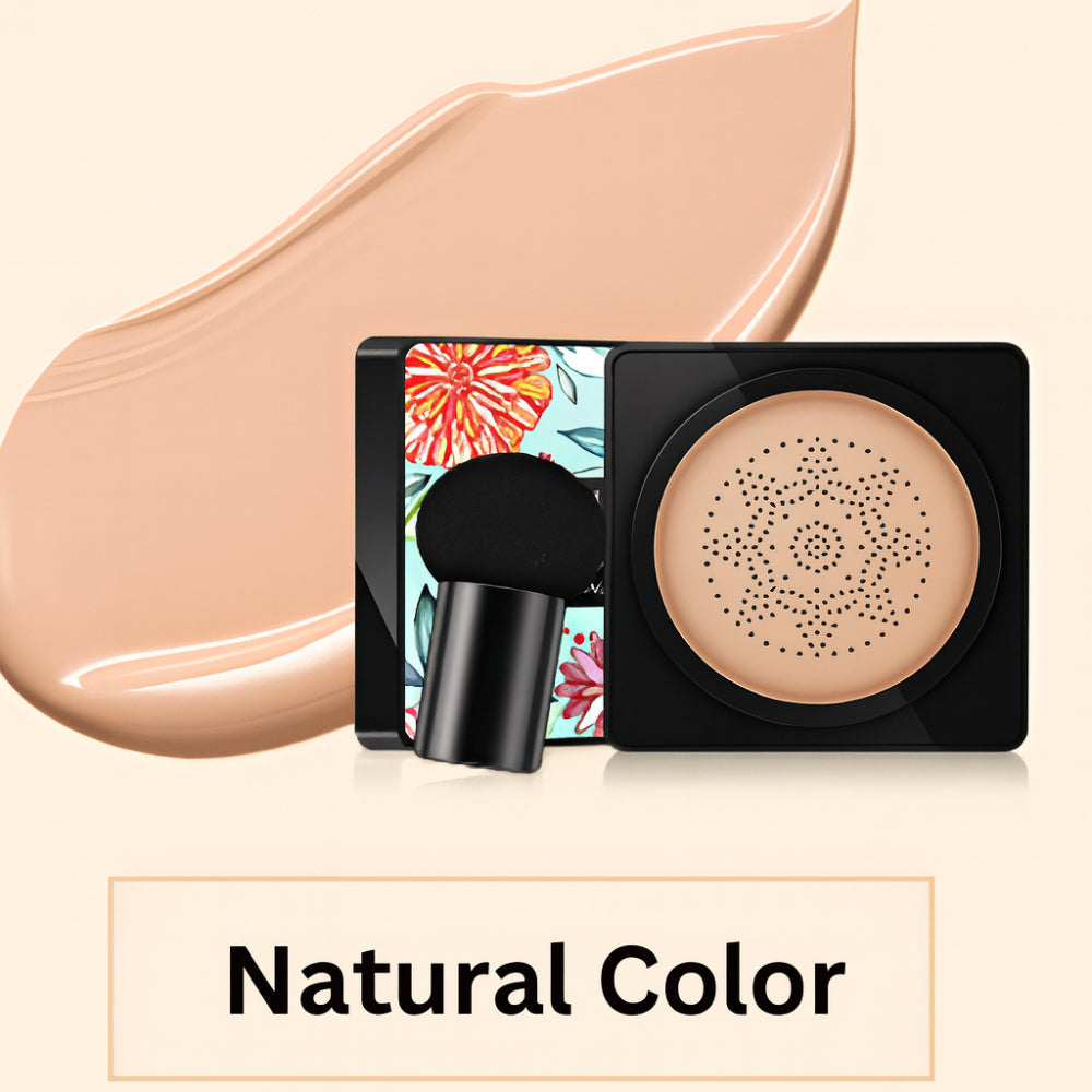 Kompaktní pudrový make-up s vestavěným aplikátorem pro přirozené krytí