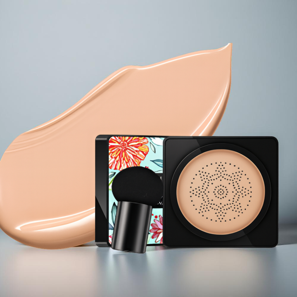 Kompaktní pudrový make-up s vestavěným aplikátorem pro přirozené krytí