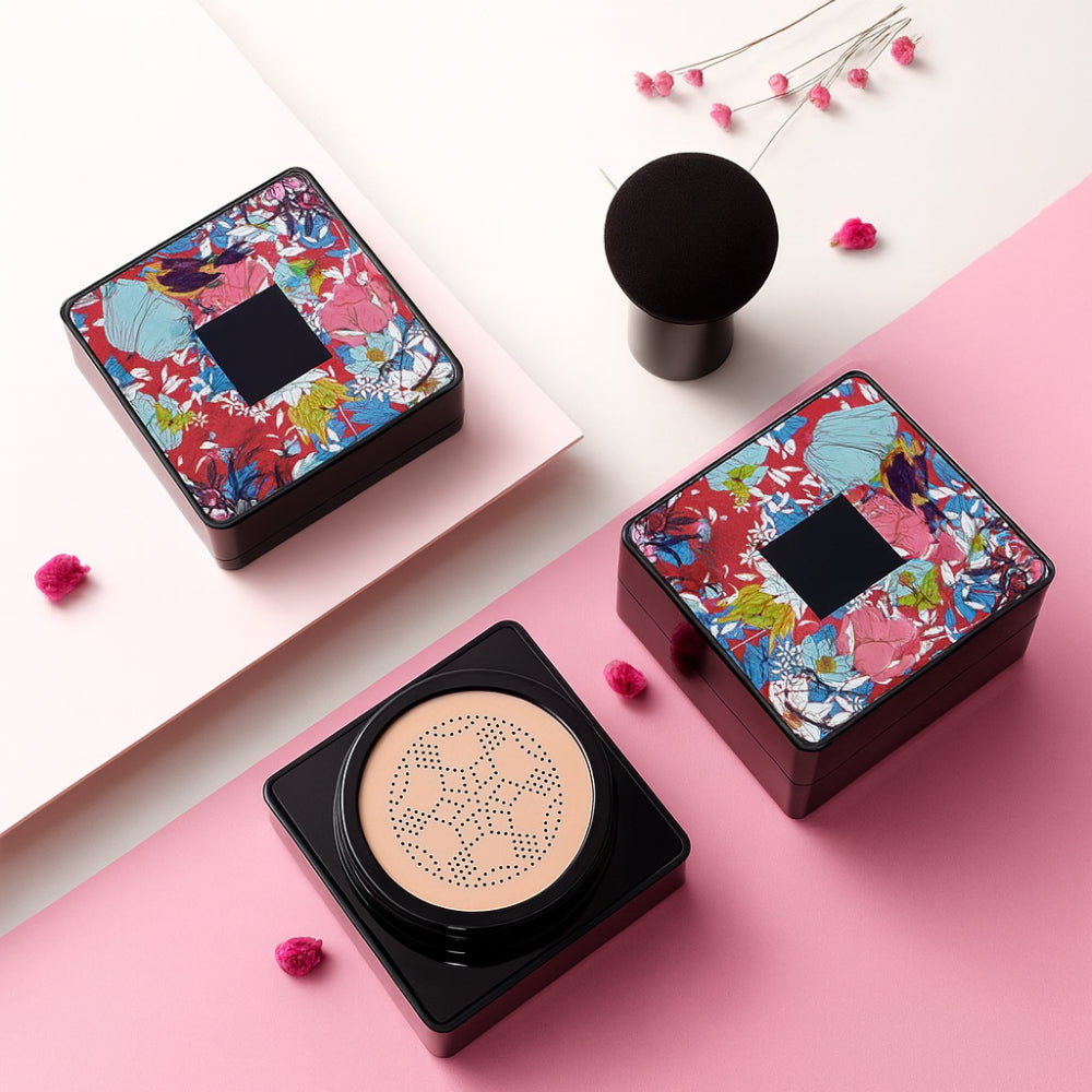 Kompaktní pudrový make-up s vestavěným aplikátorem pro přirozené krytí