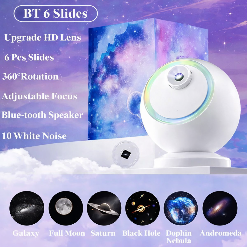 Star Projector Bluetooth Galaxy Night Light With Rotating LED