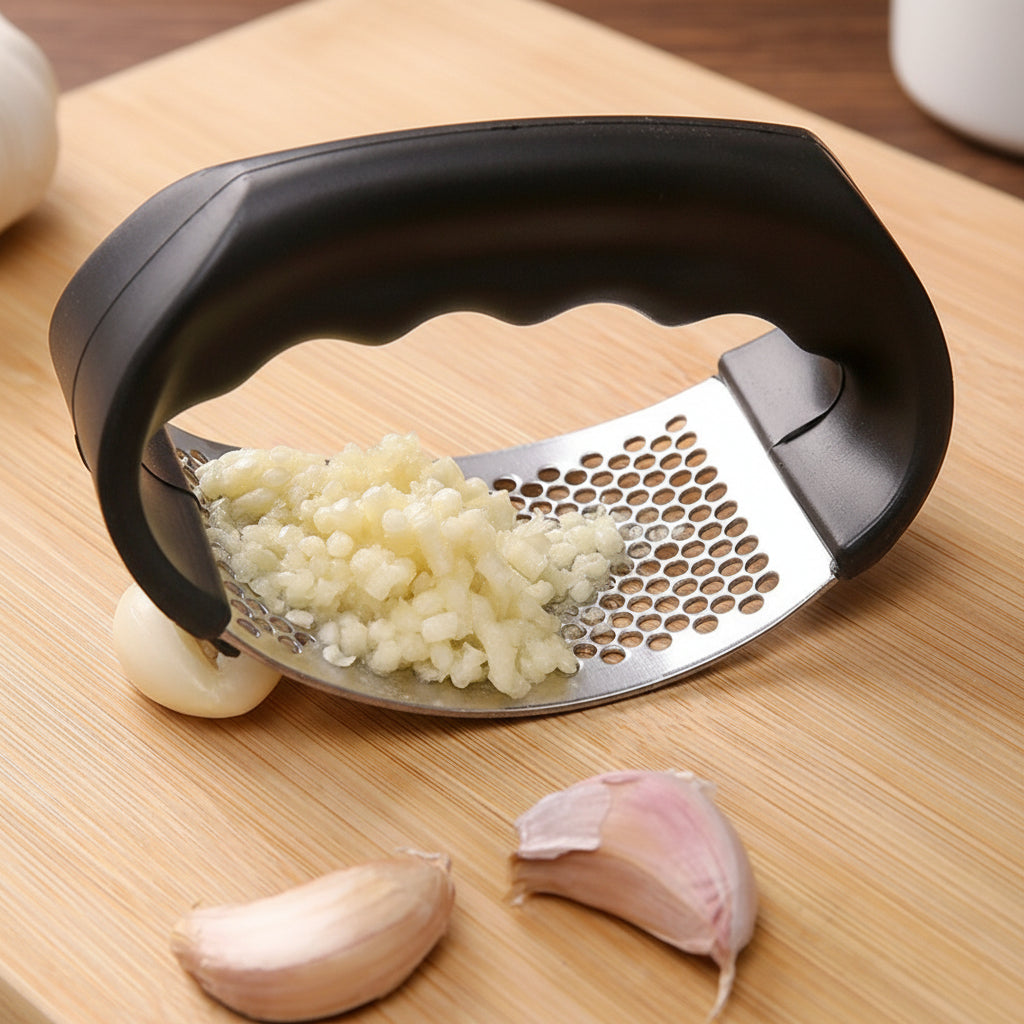 Garlic Press Stainless Steel Handheld Crusher With Ergonomic Handle