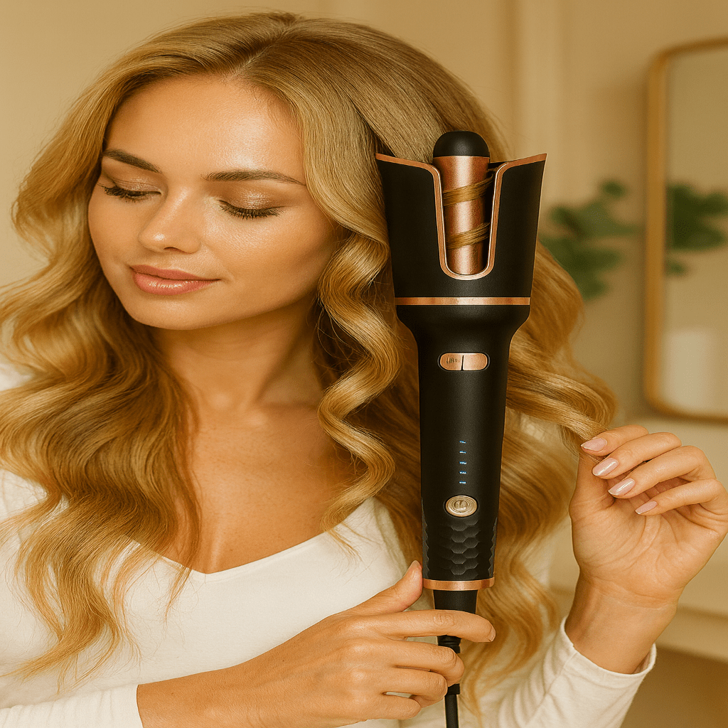 מחליק שיער קרמי אוטומטי CurlNova עם גליל מסתובב