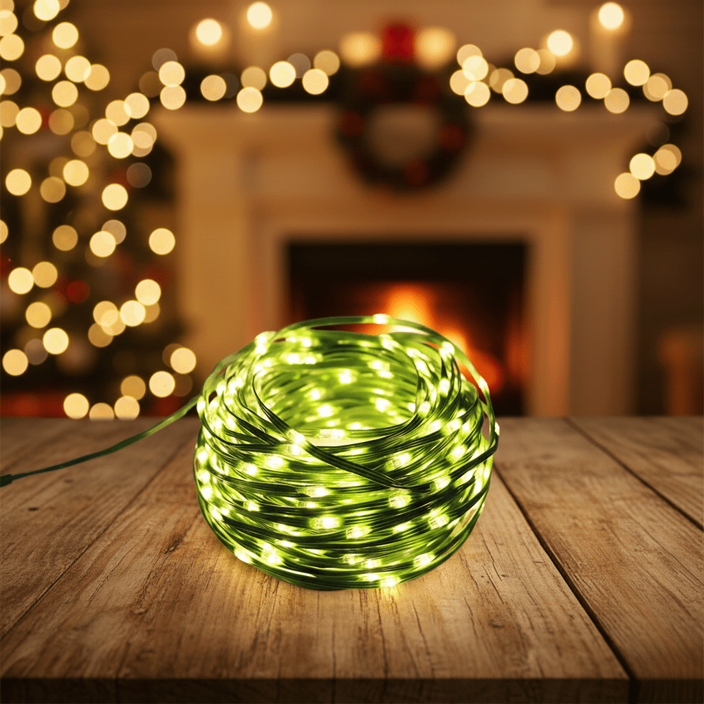 AuroraLeaf Warmweiße LED-Lichterkette für stilvolle Außen- und Gartendekoration