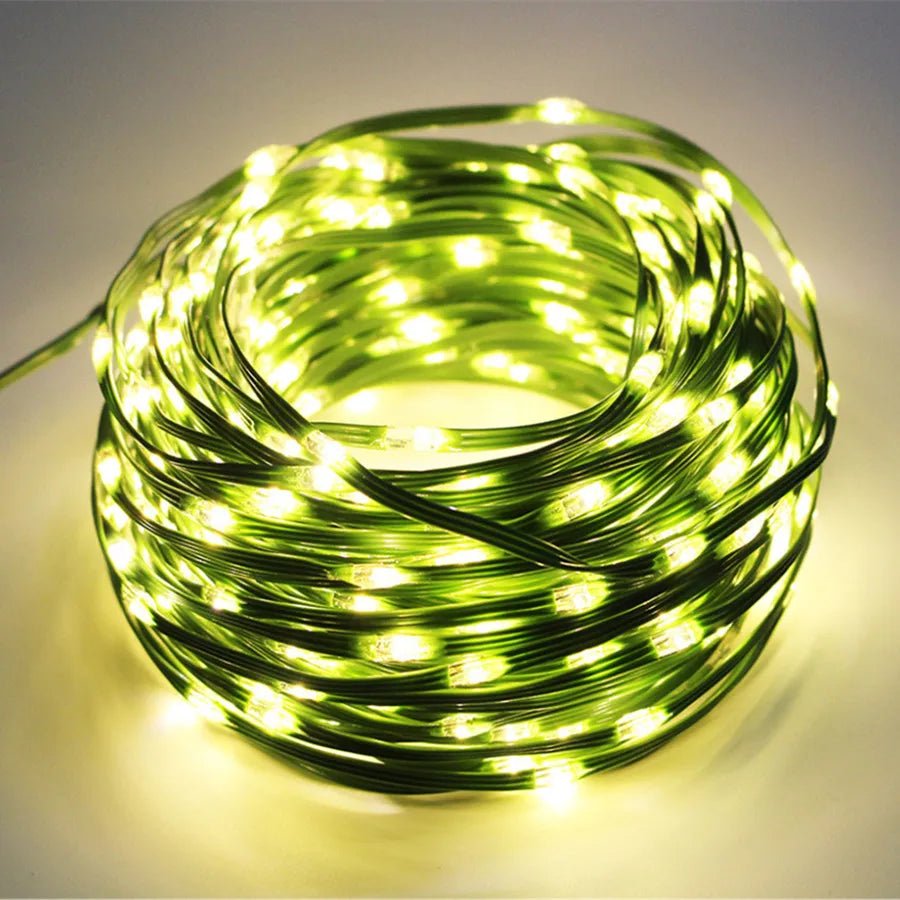 AuroraLeaf Warmweiße LED-Lichterkette für stilvolle Außen- und Gartendekoration