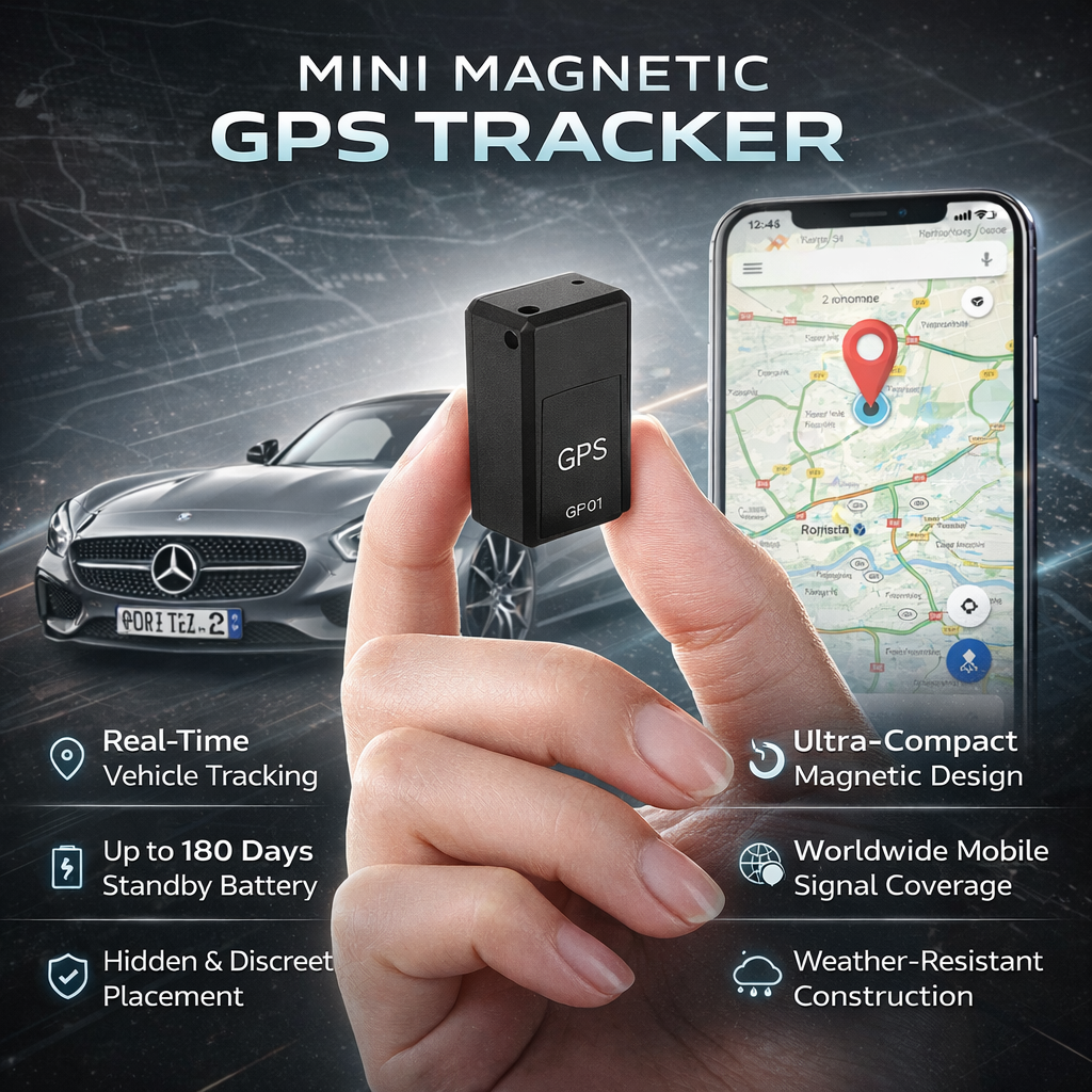 Rastreador GPS Magnético Compacto para Veículos com Localização em Tempo Real