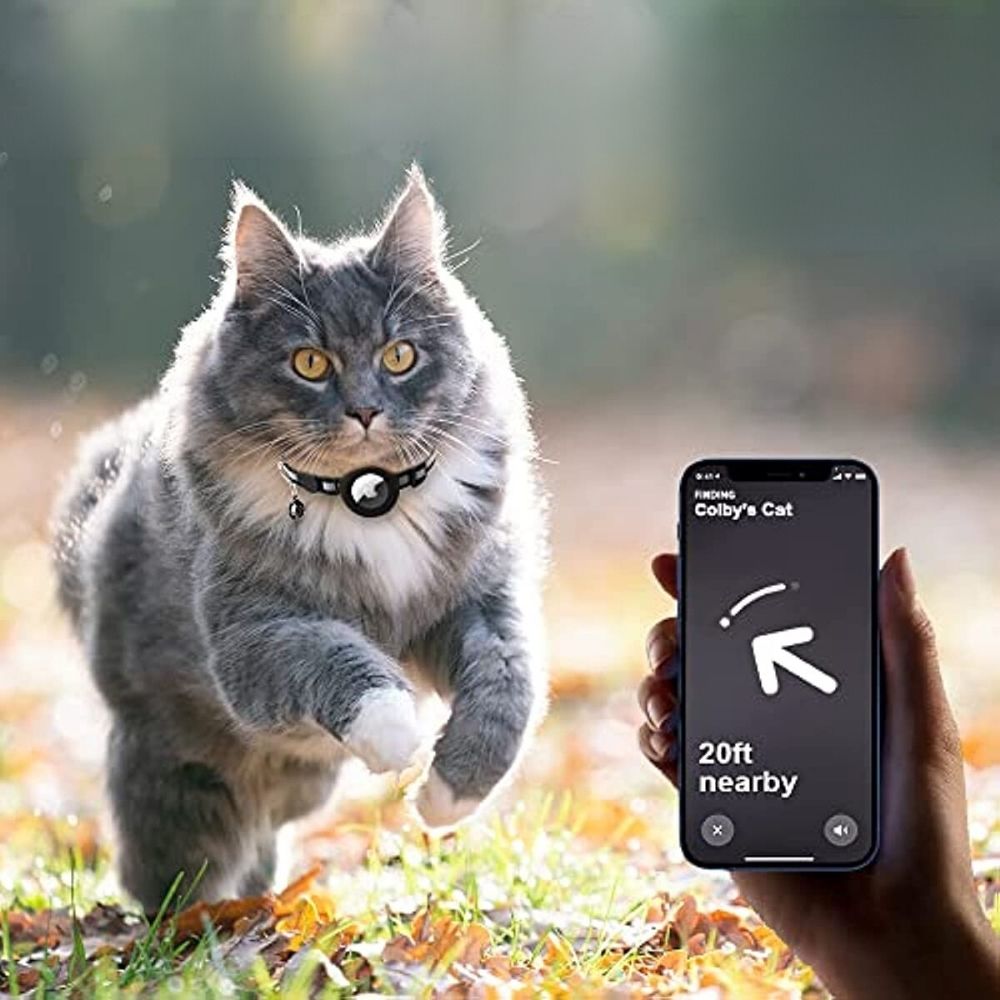 GPS obojek pro kočky s reflexním držákem a nastavitelným bezpečnostním páskem