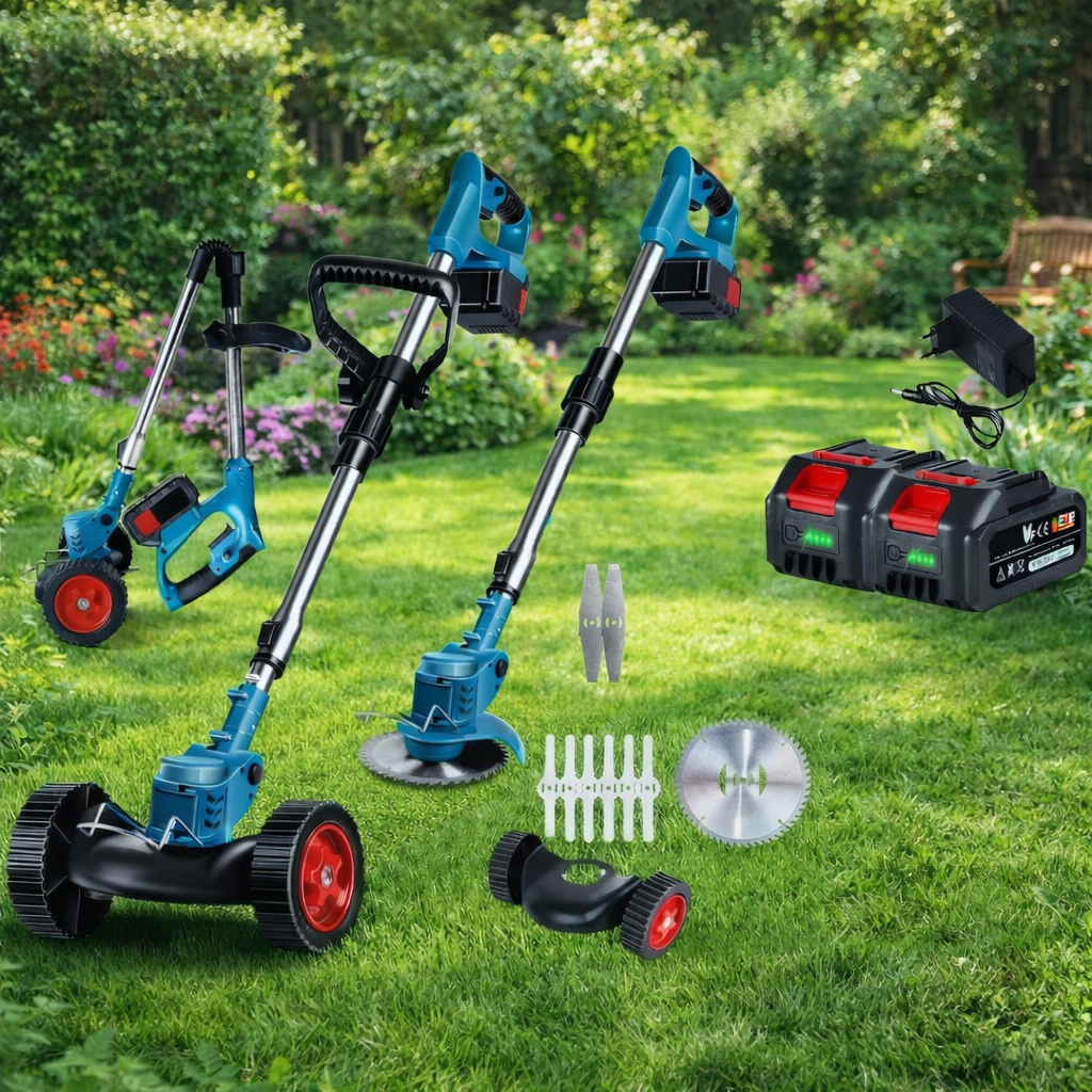 GreenStride 36V Akku-Rasentrimmer mit Radführung für rückenschonendes Arbeiten